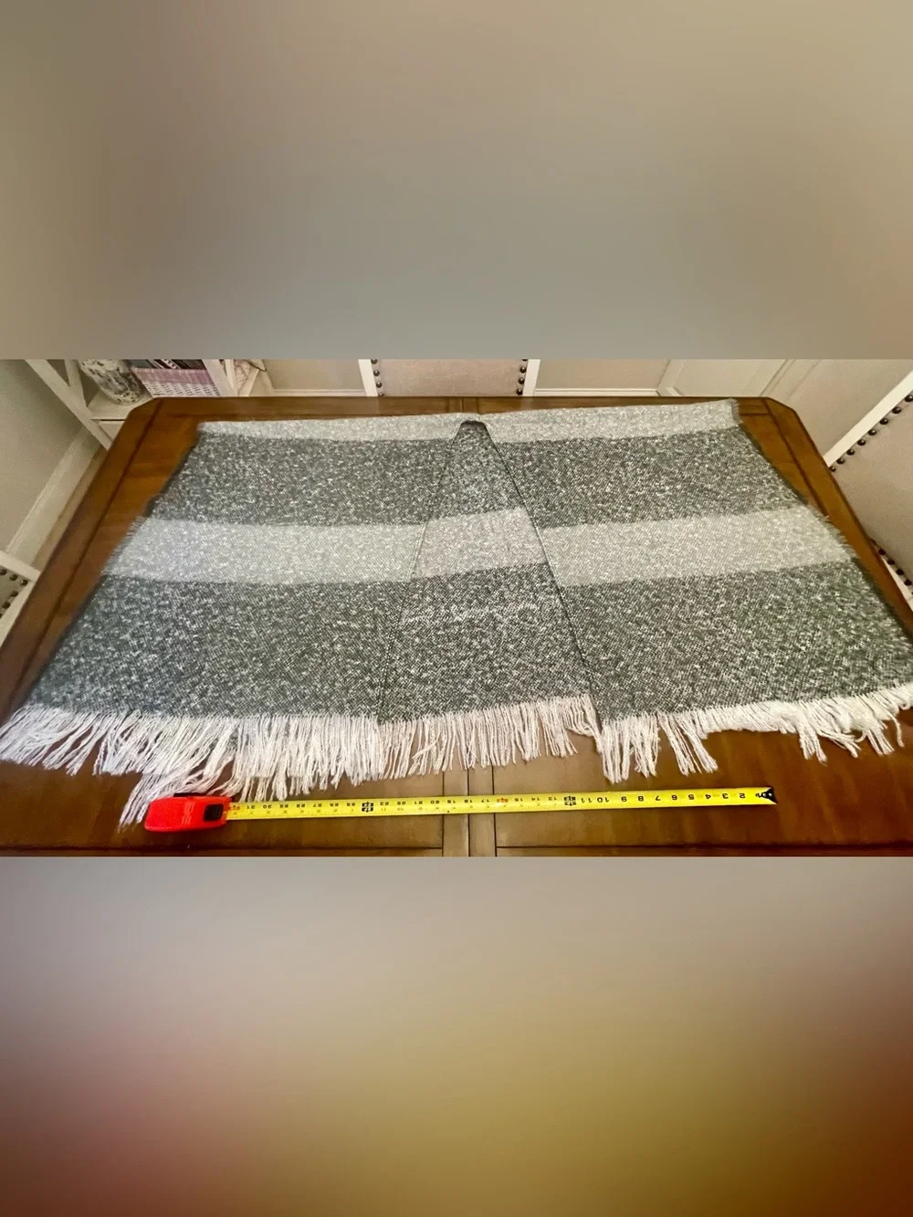 2 Pia Rossini Black & Gray Knit Wrap Scarf/Wraps
